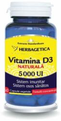 Herbagetica Vitamina D3 Naturala 5000 UI, 60 capsule vegetale, Herbagetica