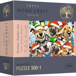 Trefl 501 db-os Wood Craft Prémium Fa Puzzle - Kutyák karácsonya (20173) (20173)