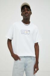 Levi's tricou din bumbac culoarea alb, cu imprimeu 9BYX-TSM08F_00X