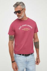 Pepe Jeans tricou din bumbac Waddon culoarea roz, cu imprimeu 9BYX-TSM07I_34X