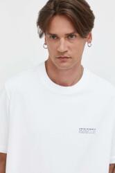 Abercrombie & Fitch tricou din bumbac culoarea alb, cu imprimeu 9BYX-TSM0KN_00X