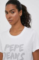 Pepe Jeans tricou din bumbac culoarea alb 9BYX-TSD096_00X