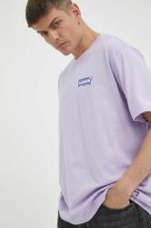 Levi's tricou din bumbac culoarea violet, cu imprimeu 9BYX-TSM08G_04X