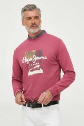 Pepe Jeans hanorac de bumbac Melbourne barbati, culoarea roz, cu imprimeu 9BYX-BLM061_34X