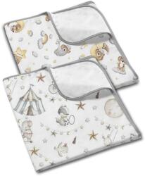 Kidizi Set 2 aleze impermeabile refolosibile din bumbac 78x60 cm Kidizi Circus Moon (5949551905431) Saltea de infasat
