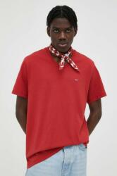 Levi's tricou din bumbac culoarea rosu, neted 9BYX-TSM097_33X