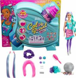 Mattel Barbie Color Reveal Glittery Purple cu 25 de coafuri and Party-Themed HBG41 Papusa Barbie