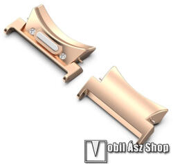 Okosóra fém csatlakozó adapter - 2db / 1pár - ROSE GOLD - gombos gyorskioldó, bármilyen 20mm-es teleszkópos szíjjal használható - SAMSUNG Galaxy Watch4 / Galaxy Watch5 / Galaxy Watch6