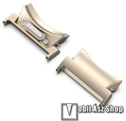Okosóra fém csatlakozó adapter - 2db / 1pár - PEZSGŐARANY - gombos gyorskioldó, bármilyen 20mm-es teleszkópos szíjjal használható - SAMSUNG Galaxy Watch4 / Galaxy Watch5 / Galaxy Watch6