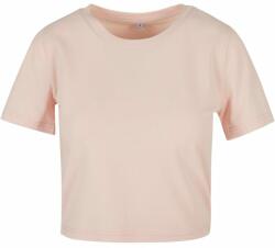 Build Your Brand Rövid ujjú női crop top póló - Rózsaszín | 4XL (BY042-1000353735)