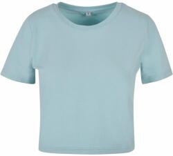 Build Your Brand Rövid ujjú női crop top póló - Óceánkék | 4XL (BY042-1000353731)
