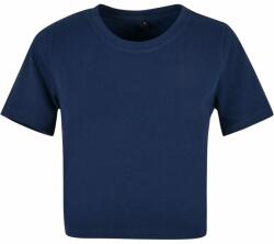 Build Your Brand Tricou crop top cu mânecă scurtă pentru femei - Deschisă albastru marin | 4XL (BY042-1000353727)
