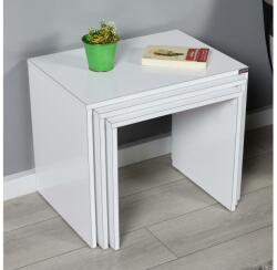 Adore Furniture SET 3x măsuță de cafea de culoare albă (AD0132) Masa de cafea