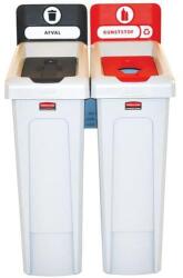 Rubbermaid Slim Jim szelektív hulladékgyűjtő sziget 174 l, fekete-piros_NL