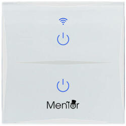 Mentor Intrerupator inteligent wireless WiFi 10A 1200W dublu alb cu touch