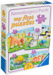 Ravensburger Puzzle Ravensburger 4 în 1 - Animale dragute (6951)