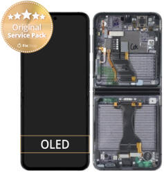Samsung Galaxy Z Flip 5 F731B - LCD Kijelző + Érintőüveg + Keret (Graphite) - GH82-31827A Genuine Service Pack, Graphite