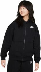 Nike Hanorace fete "Nike Sportswear Club Fleece Oversized Full Zip Hoodie - black/white