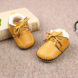 SuperBebeShop Pantofiori galben mustar imblaniti pentru bebelusi