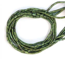 Hematit Mat Colorat Verde Tub 4x2x2 mm - Margele Pietre Semipretioase pentru Bijuterii