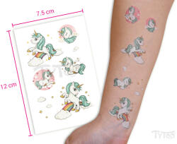 TYTOO Tetoválás matrica szett, türkizkék unikornisok (VZM-KEIT-TM011) - mesescuccok