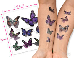 TYTOO Tetoválás matrica szett, lila és zöld pillangó (VZM-KEIT-TM006) - officetrade
