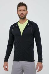 4F edzős pulóver fekete, sima, kapucnis - fekete L