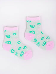  Yo! zokni 20/22 - zöld/rózsaszín szív