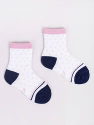  Yo! zokni 20/22 - fehér/mályva pöttyök