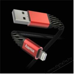 Hama Extreme Charging Cable, USB-A - Lightning, 1.5 m, Nylon, for iPhone, blk/red
