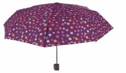  Umbrela mini manuala, perletti, dots - stripes - lila-cerculete (UMBBASIC12272-LDO)