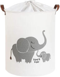 Sipo Cos Pliabil Pentru Jucarii, Rufe, Bumbac Canvas, Impermeabil, SIPO, 35x42 cm, Bumbac, 43l, Elefant (BT015)