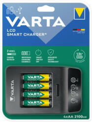 VARTA LCD Smart töltő+4db 2100mAh AA ceruza tölthető elem (Varta-57684)