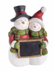 Yala Design Agyag hóemberek táblával kültéri karácsonyi dekor 42 cm (140329)