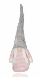 Yala Design Karácsonyi Orrmanó szürke kötött sapkában kis szivecske dísszel 36 cm-es (067163)