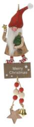  Mikulás karácsonyfadísz pöttyös sapkában kezében mini fenyővel 7009-A (7009-A)