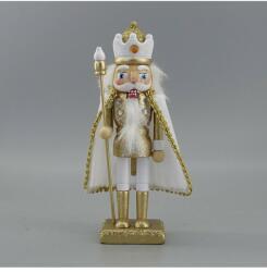 Yala Design Fa diótörő király arany-fehér karácsonyi dekorációs figura 50 cm 729763 (729763-6580D)