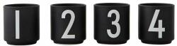 Design Letters csésze szett Mini Cups 4 db - fekete Univerzális méret