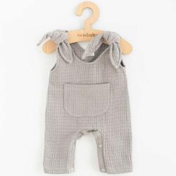 NEW BABY Baba muszlin kantáros nadrág New Baby Comfort clothes szürke - babyboxstore - 8 830 Ft