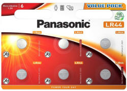 Panasonic LR44 alkáli gombelem 1, 5 V (6 db) (LR44EL-6BP)