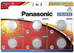 Panasonic CR2032 lítium gombelem 3 V (6 db) (CR2032L-6BP)