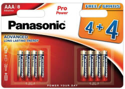 Panasonic AAA/mikro szuper tartós alkáli elem 1, 5 V (8 db) (LR03PPG-8BW)