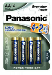 Panasonic AA/ceruza tartós alkáli elem 1, 5 V (6 db) (LR6EPS-6BP-4-2F)