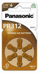 Panasonic PR312 cink-levegő hallókészülék elem 1, 4 V (6 db) (PR312-6LB) - szerszamplaza
