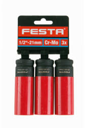 FESTA Alufelni dugókulcs 1/2" 21 mm (3 db) (17338F)