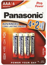 Panasonic AAA/mikro tartós alkáli elem 1, 5 V (6 db/cs) (LR03PPG-6BP4-2-PAN) - szerszamplaza