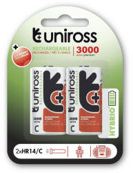 Uniross C/baby akkumulátor 1, 2 V 3000 mAh (2 db) (UH2C3000)