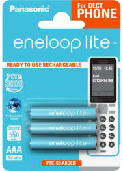 Panasonic lite AAA/mikro akkumulátor 1, 2 V 550 mAh (3 db) (BK4LCCE-3DE)