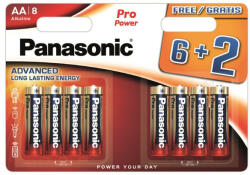 Panasonic AA/ceruza szuper tartós alkáli elem 1, 5 V (8 db) (LR6PPG-8BW-6-2F)