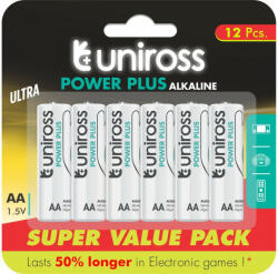 Uniross VALUE AA/ceruza tartós alkáli elem 1, 5 V (12 db) (LR6-UALKVPAA12)